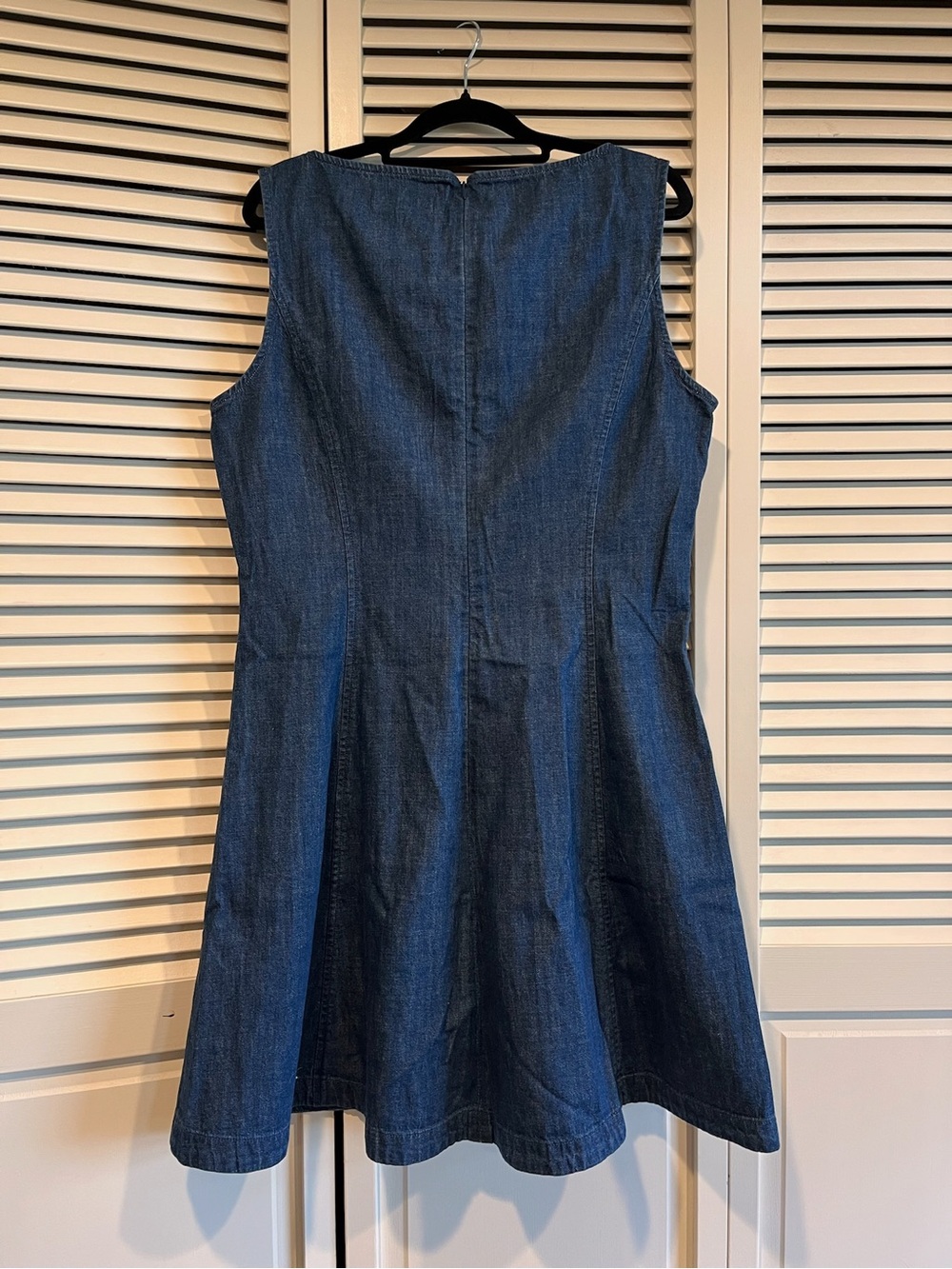 💙 Madewell Dark Blue Denim Sleeveless Fit and Flair Dress - Picture 2 of 6